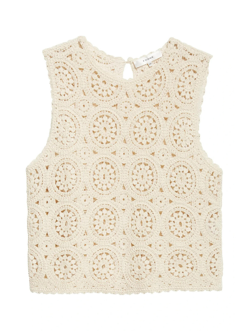NEW, FRAME The Crochet Cotton Tank in Ivory Sz M #T4095